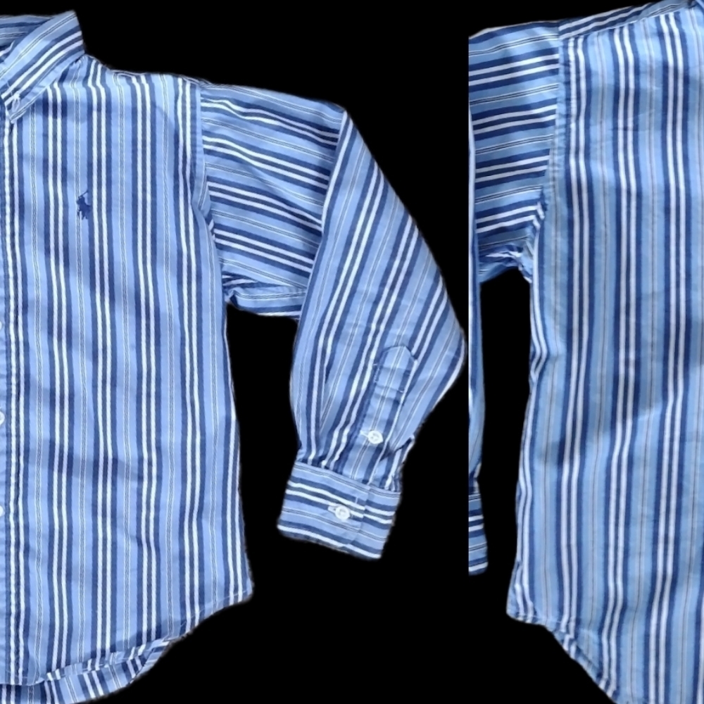 Ralph Lauren polo button up shirt dress blue boys 5 - Picture 2 of 6